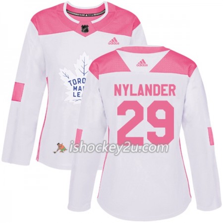 Dame NHL Toronto Maple Leafs Trøje William Nylander 29 Adidas 2017-2018 Hvid Lyserød Fashion Authentic